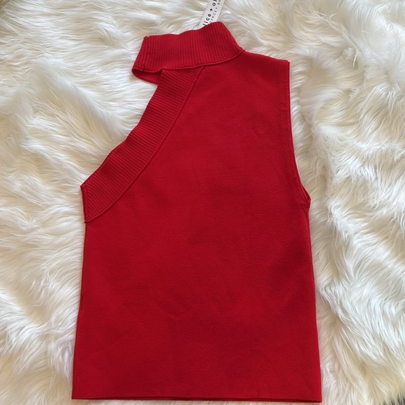 Alice + Olivia Kiki Multi-Stitch Turtleneck Cutout Tank  Size MEDIUM - Picture 2 of 3